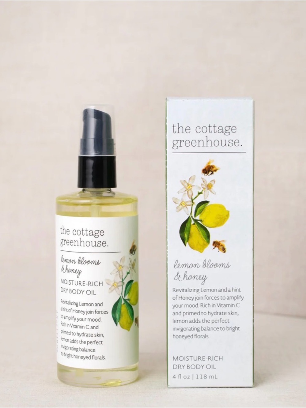The Cottage Greenhouse Lemon Blooms & Honey Moisture-Rich Dry Body Oil - Yellow